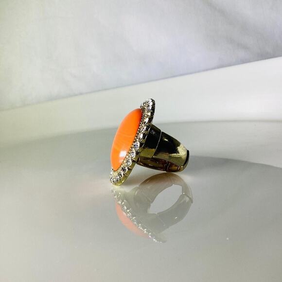 INC Large Coral Stone Ring - Picture 4 of 8